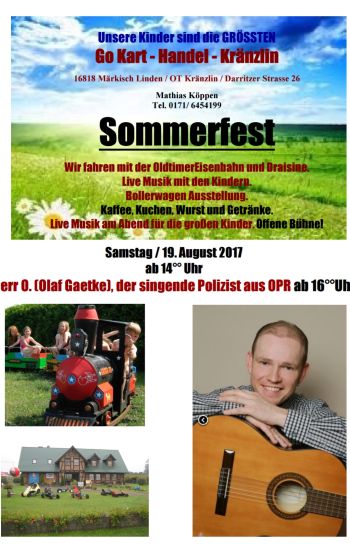 Plakat Sommerfest in Kränzlin 2017